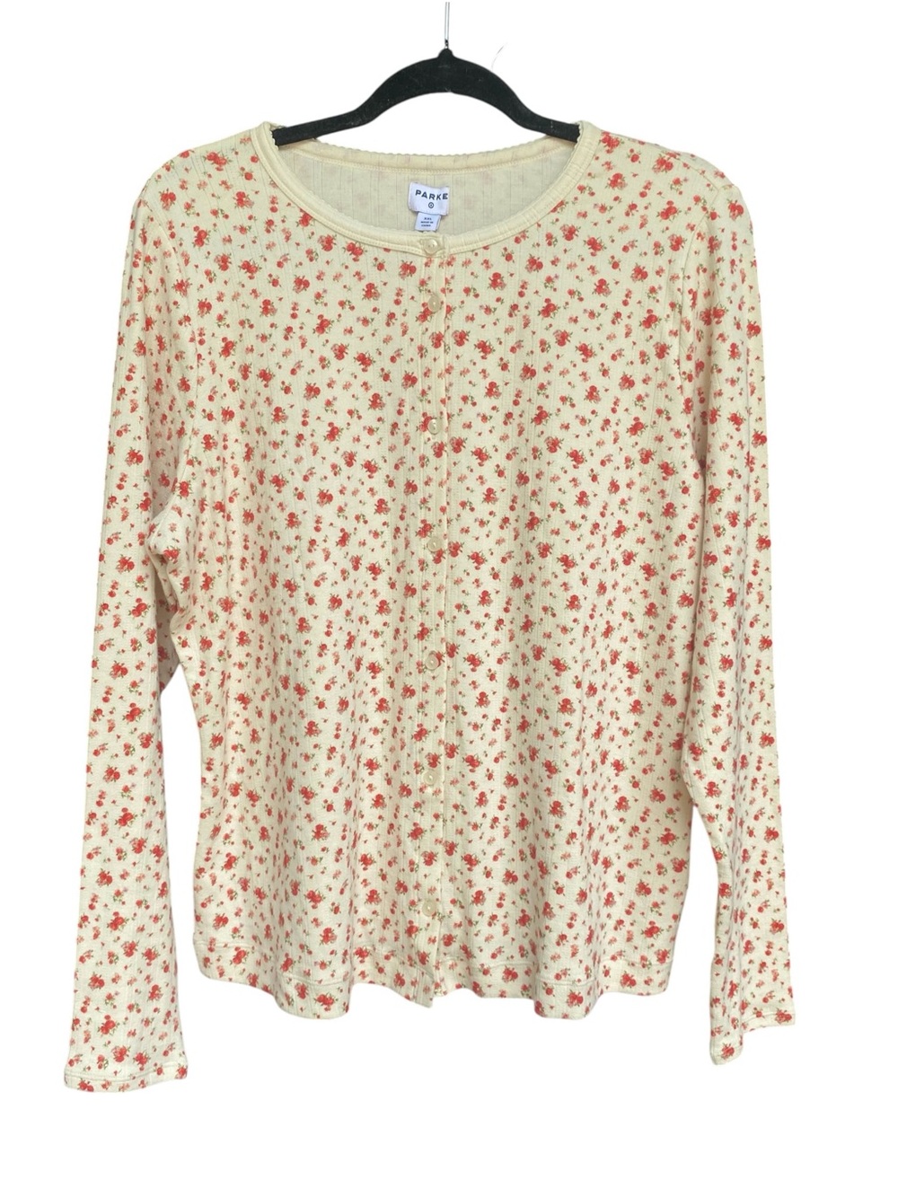 PARKE x Target Floral Cardigan Cream Long Sleeve Cottagecore Womens Size XXL NWT